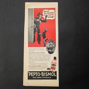 1940s Pepto-Bismol Upset Stomach Vintage Pharmacy Drug Ad